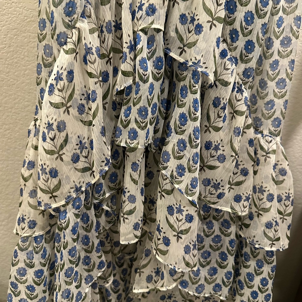 Misa Los Angeles Blue and White Midi Dress - Picture 8 of 10